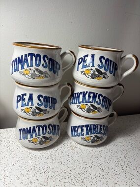 Set of 6 vintage Festival stoneware soup bowls made in Korea